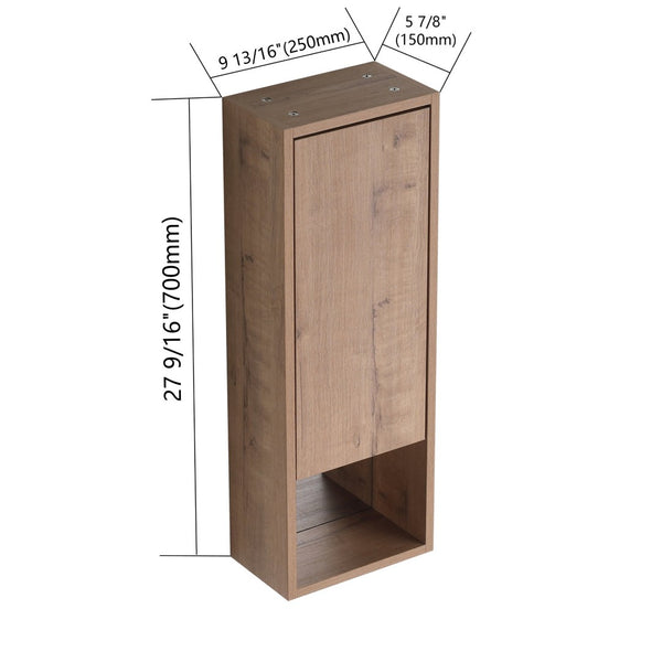 English Elm 10'' Wall Mounted Mirrored Bathroom Cabinet Plywood Build with Soft Close Hinge Storage W999P470298