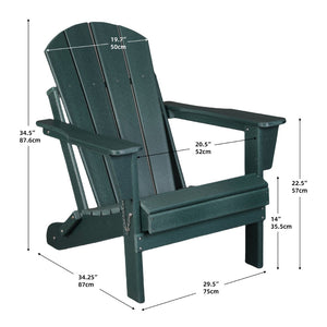 English Elm Folding Hdpe Adirondack Chair Ergonomic Stackable All Weather Outdoor Patio Seat W2103P179347