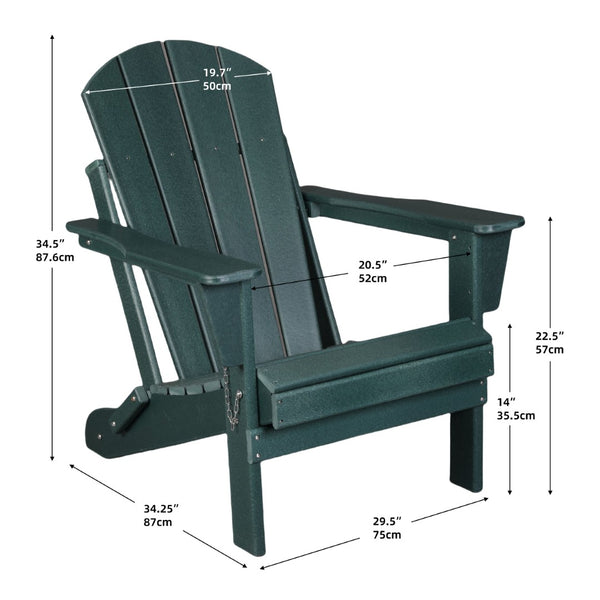 English Elm Folding Hdpe Adirondack Chair Ergonomic Stackable All Weather Outdoor Patio Seat W2103P179347