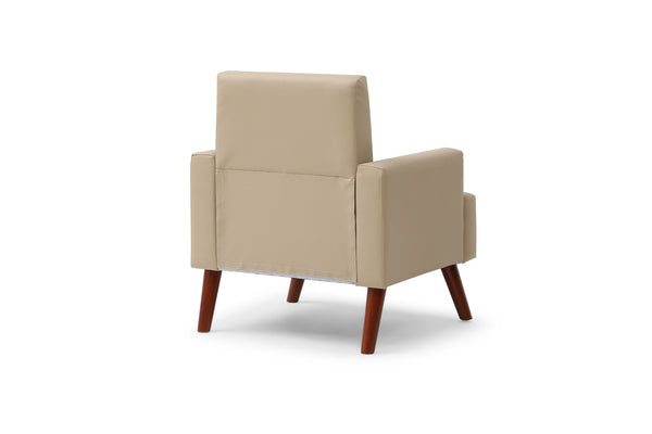 English Elm Ventura Tufted Velvet Accent Chair Compact Button Detail for Living Room or Bedroom Beige B078P497892