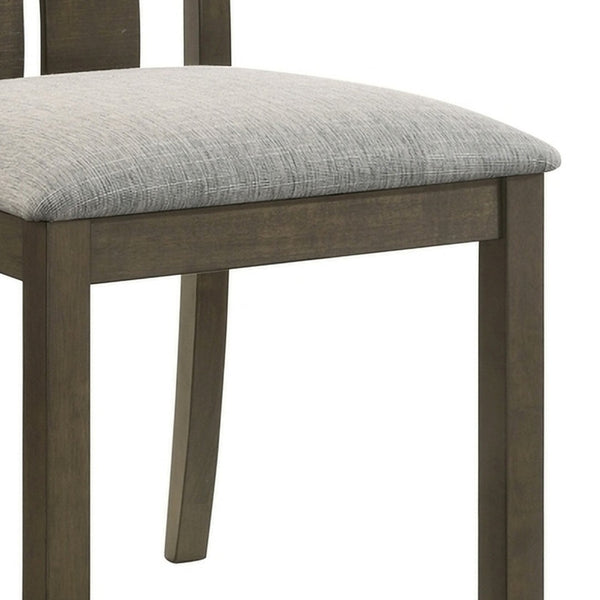 English Elm Lyoi Ladder Back Dining Chairs Set of 2 Gray Upholstered Seat Solid Wood Frame B056P417078