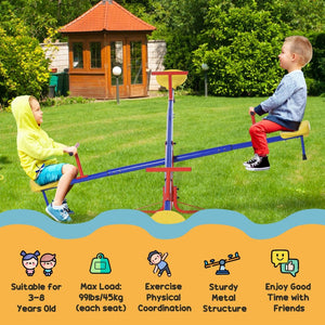 English Elm Outsunny 4 Seat Steel Spinning Seesaw Backyard Playground Equipment for Kids W2225P200487