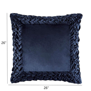 English Elm 1 Plush 26x26" Euro Sham Navy Velvet Decorative Throw Pillow Cover Luxurious Soft Texture B035P366515