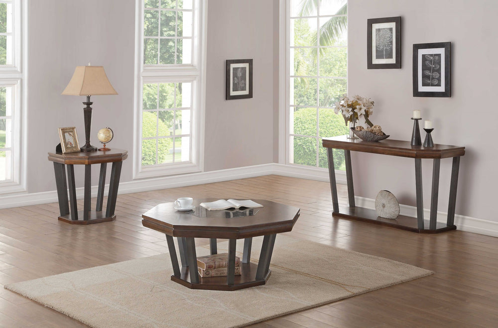 Homeroots 38" X 38" X 18" Black Marble And Tobacco Coffee Table   319027