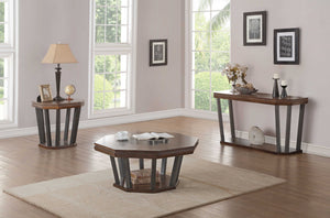 Homeroots 38" X 38" X 18" Black Marble And Tobacco Coffee Table   319027