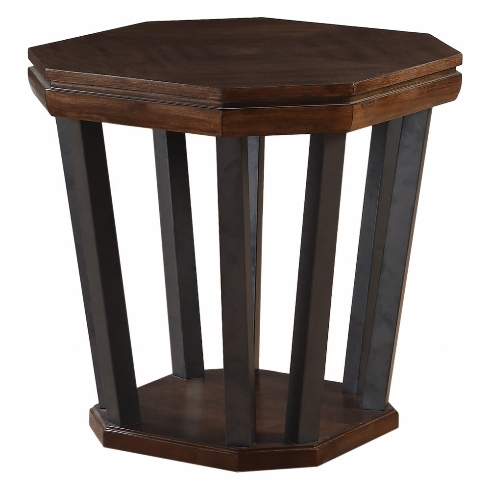 Homeroots 24" X 24" X 25" Tobacco Poplar End Table   319029