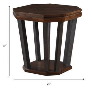 Homeroots 24" X 24" X 25" Tobacco Poplar End Table   319029