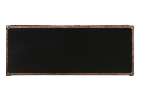 Homeroots 52" Brown Leather Console Table   319036