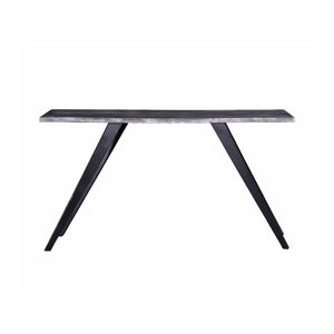 English Elm Modern Live Edge Console Table 60"L x 18"W Rustic Gray Acacia Top, Angled Black Metal Legs, Durable Style B2741S00230