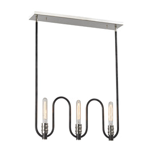 Continuum 2'' Wide 3-Light Linear Chandelier - Polished Nickel 31904/3 Elk Lighting