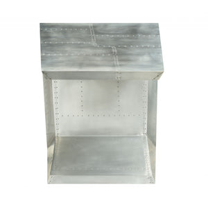 Homeroots 71" Silver Aluminum Writing Desk   319062