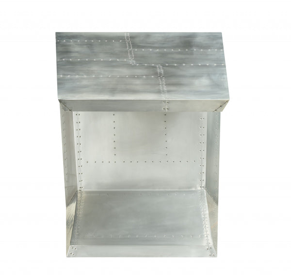 Homeroots 71" Silver Aluminum Writing Desk   319062