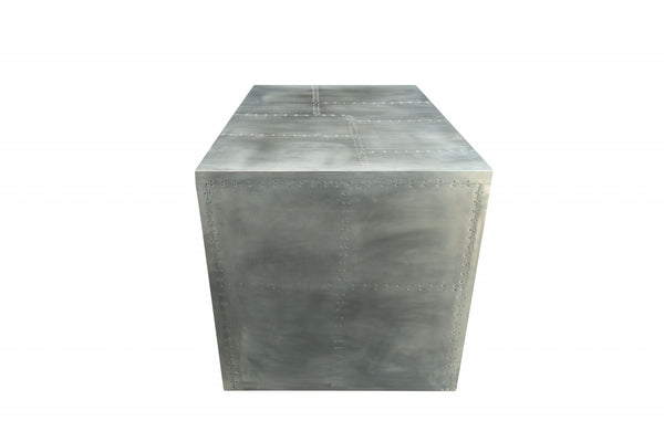 Homeroots 71" Silver Aluminum Writing Desk   319062