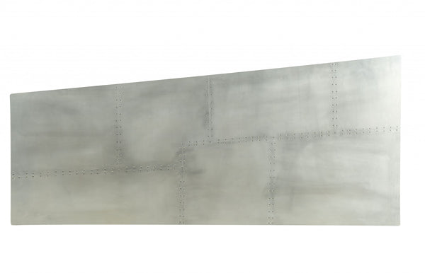 Homeroots 71" Silver Aluminum Writing Desk   319062