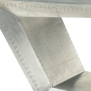 Homeroots 71" Silver Aluminum Writing Desk   319062