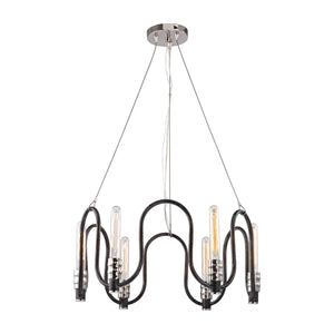 Continuum 24'' Wide 6-Light Chandelier - Silvered Graphite with Polished Nickel Accents 31906/6 Elk Lighting