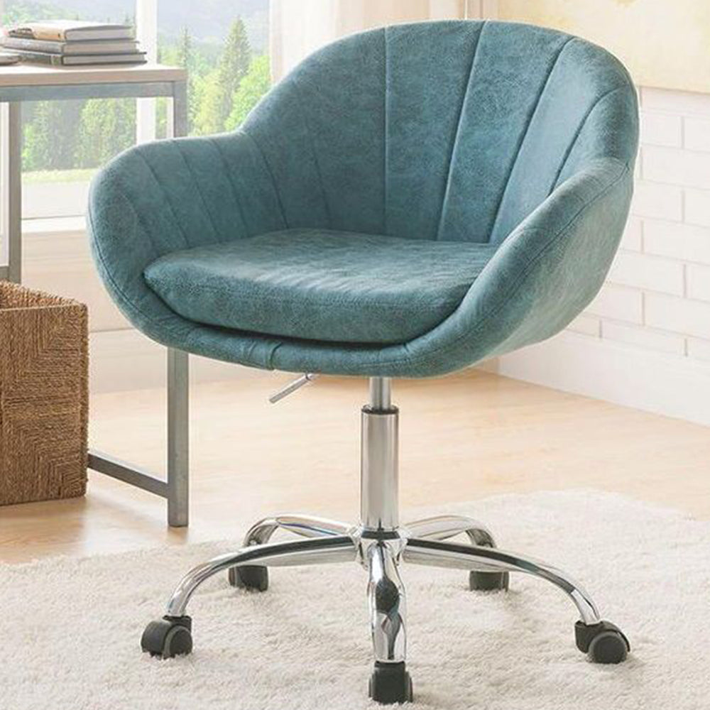 Homeroots 28" X 27" X 31" Peacock Metal Tube Office Chair  Metal 319073