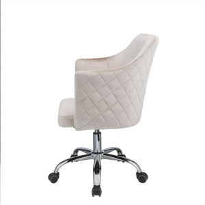 Homeroots Champagne Fabric Seat Swivel Adjustable Task Chair Fabric Back Steel Frame Champagne Metal 319077