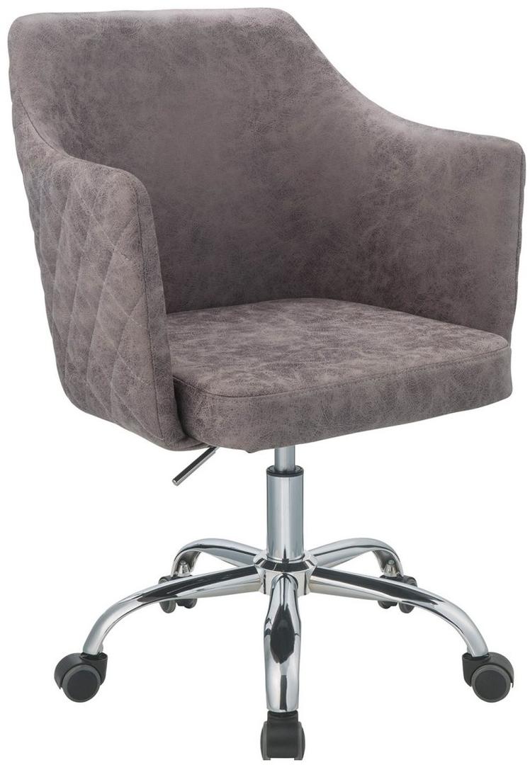 Homeroots 25" X 23" X 37" Dark Frey Antique Pu Office Chair  Metal 319078