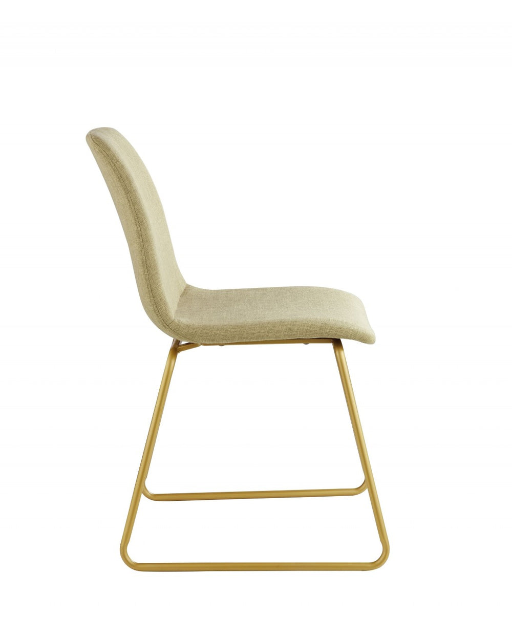 HomeRoots 17" Green and Gold Fabric Side Chair - Elegant Comfort for Dining, Home Office, or Accent Decor 319084