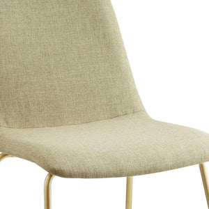 HomeRoots 17" Green and Gold Fabric Side Chair - Elegant Comfort for Dining, Home Office, or Accent Decor 319084