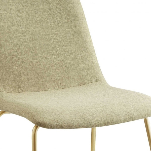 HomeRoots 17" Green and Gold Fabric Side Chair - Elegant Comfort for Dining, Home Office, or Accent Decor 319084