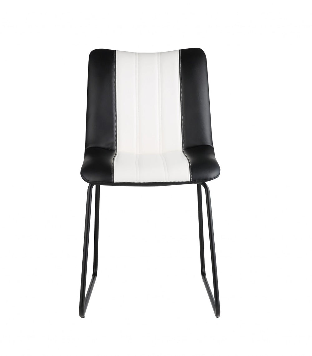 HomeRoots 18" Black and White Faux Leather Side Chair - Modern Design, Comfortable Seating for Any Space 319086
