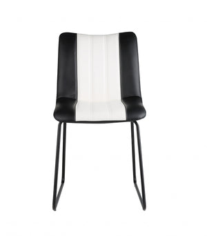 Homeroots 18" X 23" X 33" Black And White Leatherette Accent Chair   319086