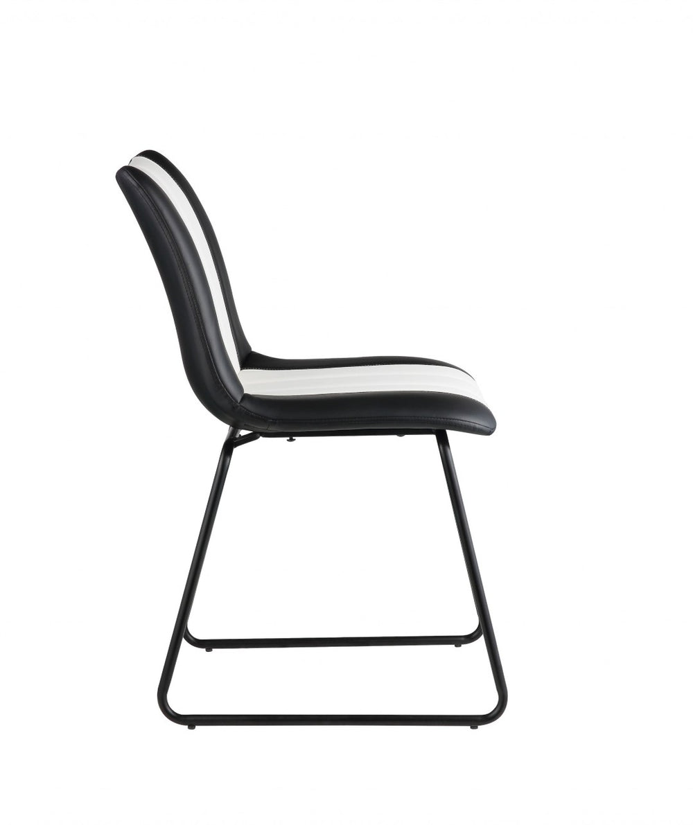 HomeRoots 18" Black and White Faux Leather Side Chair - Modern Design, Comfortable Seating for Any Space 319086