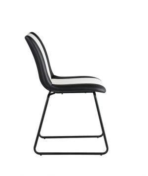 Homeroots 18" X 23" X 33" Black And White Leatherette Accent Chair   319086