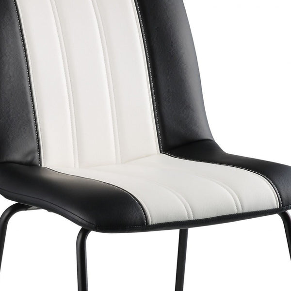 HomeRoots 18" Black and White Faux Leather Side Chair - Modern Design, Comfortable Seating for Any Space 319086