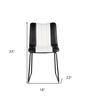 HomeRoots 18" Black and White Faux Leather Side Chair - Modern Design, Comfortable Seating for Any Space 319086