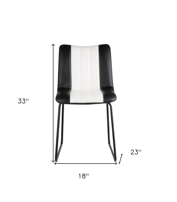 HomeRoots 18" Black and White Faux Leather Side Chair - Modern Design, Comfortable Seating for Any Space 319086