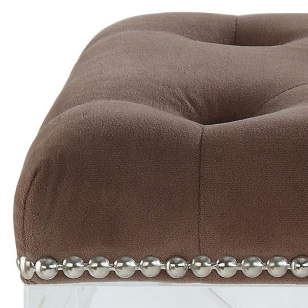 HomeRoots 19" Brown Acrylic Backless Bar Chair - Modern, Stylish Seating for Kitchen & Home Bars, Durable Comfort 319090