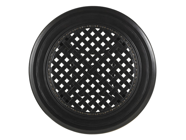 Lexington Tommy Bahama Outdoor 3190-953 Elegant Round End Table With Tuscan Design, Ebony Finish & Marble Top For Outdoor Luxury Ebony Wood 3190-953