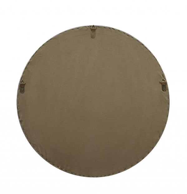 HomeRoots 30" Silver Aluminum Circle Tapestry - Modern Reflective Wall Art for Contemporary Home Décor 319102