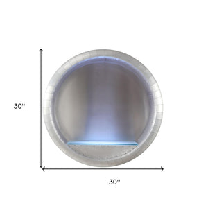 HomeRoots 30" Silver Aluminum Circle Tapestry - Modern Reflective Wall Art for Contemporary Home Décor 319102