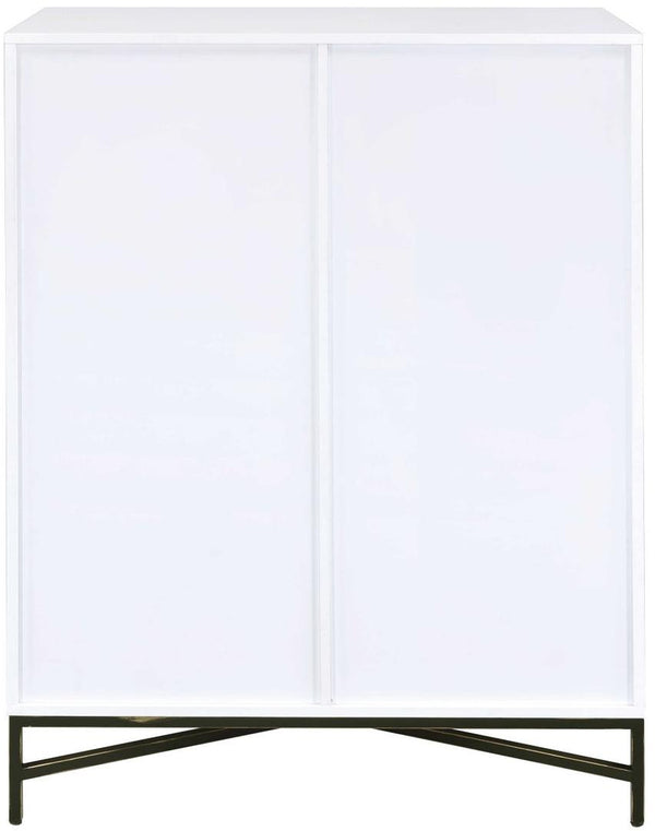 Homeroots 40" X 22" X 52" White  Weathered Wood Pattern Wardrobe  Solid Wood 319113