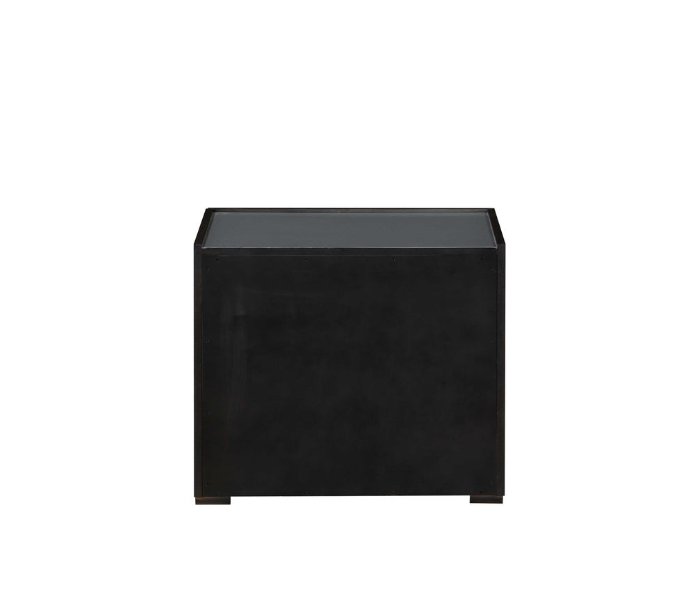 Homeroots 24" X 17" X 20" Dark Grey And Light Epresso Mdf Nightstand   319114
