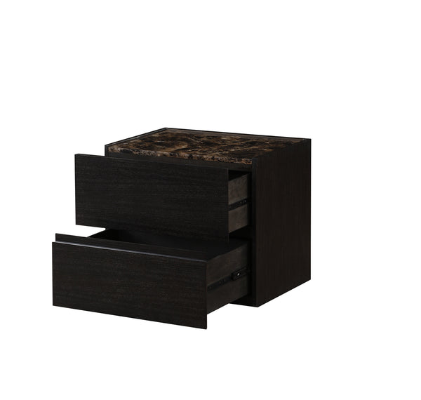 Homeroots 24" X 17" X 20" Dark Expresso Mdf Nightstand   319115