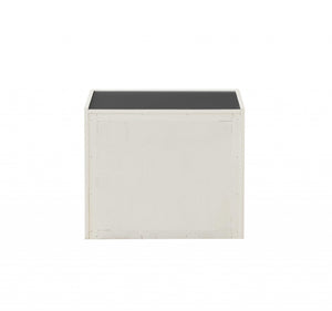 Homeroots 24" X 17" X 20" Cream White And Dark Grey Mdf Nightstand   319116