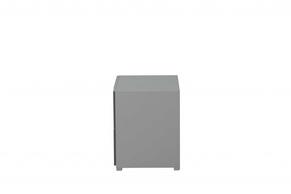 Homeroots 24" X 17" X 20" Light Grey And Dark Grey Nightstand   319117
