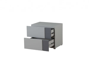 Homeroots 24" X 17" X 20" Light Grey And Dark Grey Nightstand   319117