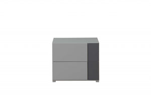Homeroots 24" X 17" X 20" Light Grey And Dark Grey Nightstand   319117