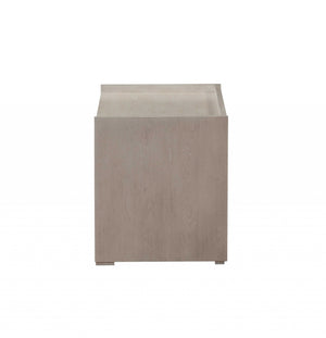 Homeroots 24" X 17" X 20" Whitewashed Wood Nightstand   319118