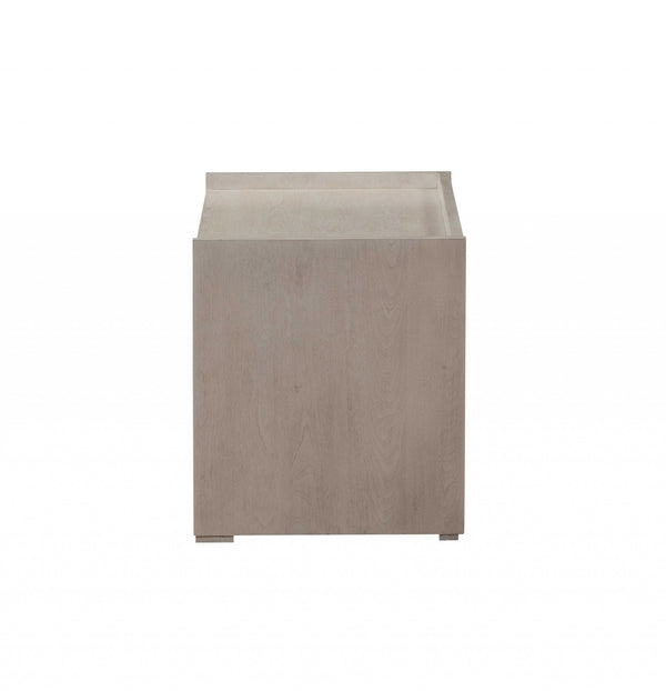 Homeroots 24" X 17" X 20" Whitewashed Wood Nightstand   319118