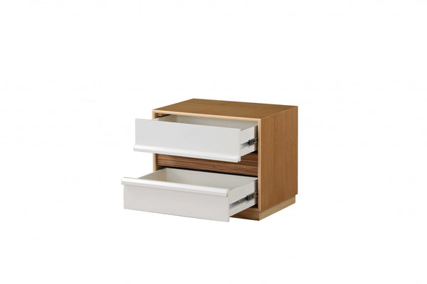 Homeroots 24" X 17" X 20" Natural Mdf Nightstand   319119