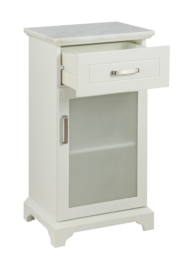 Homeroots 16" X 13" X 30" White Classy Cabinet  Mdf 319120