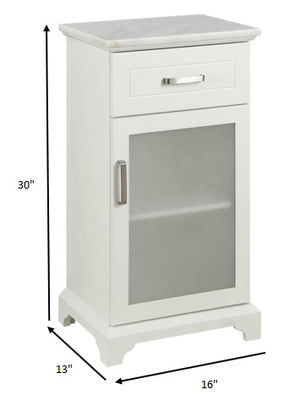 Homeroots 16" X 13" X 30" White Classy Cabinet  Mdf 319120