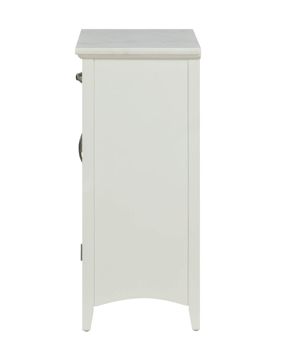 Homeroots Compact Stylish White Marble Top Cabinet  Mdf 319121